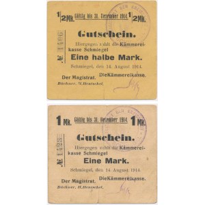 Spigel (Schmiegel), 1/2 und 1 Mark 1914 - Hentschel
