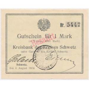 Swice (Schwetz), 1 Mark 1914 - überzähliges Exemplar