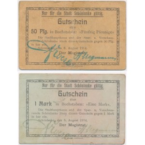 Trzcianka (Schonlake), 50 fenig and 1 mark 1914