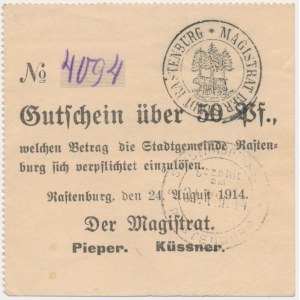 Kętrzyn (Rastenburg), 5 fenig 1914 - form III - Pf