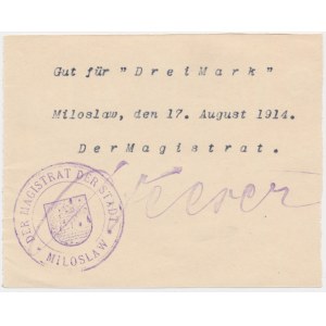Miłosław, 3 Marken 17.8.1914 - neuer Druck