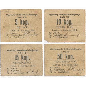 Lowicz, 5- 50 kopecks 1914 (4 pieces)