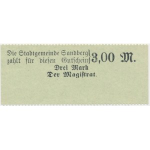 Piaski (Sandberg), 3 marki 1914 - blankiet