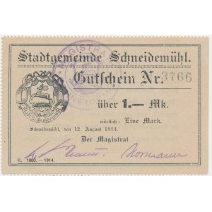 Piła (Schneidemuhl), 1 marka 1914 - druk II
