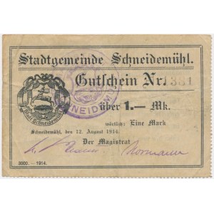Piła (Schneidemuhl), 1 marka 1914 - druk I