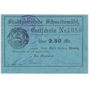 Piła (Schneidemuhl), 2.5 marki 1914 - druk III