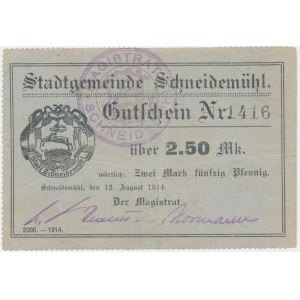 Piła (Schneidemuhl), 2.5 marki 1914 - druk I