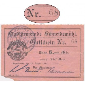 Saw (Schneidemuhl), 5 marks 1914 - print I - low number