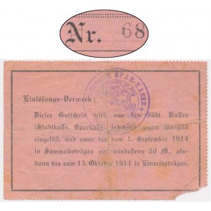Piła (Schneidemuhl), 5 marek 1914 - druk I - niski numer