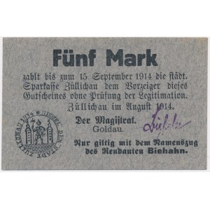 Sulechów (Zullichau), 5 marek 1914 - niekasowany