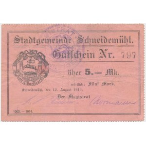 Säge (Schneidemuhl), 5 Mark 1914 - Druck I