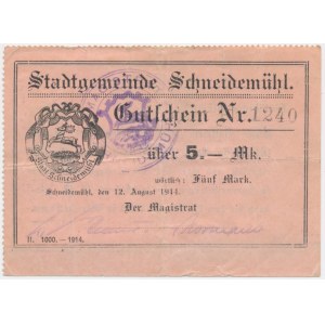 Säge (Schneidemuhl), 5 Mark 1914 - Druck II