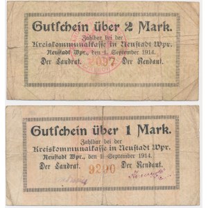 Wejherowo (Neustadt Wpr.), 1 i 2 marki 1914