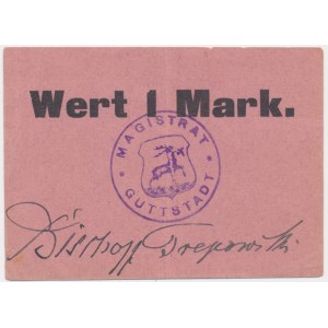 Dobre Miasto (Guttstadt), 1 Mark 1914 - rosa Karton