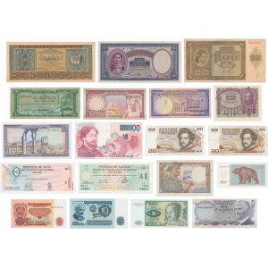 Zestaw, mix banknotów zagranicznych (19 szt.)