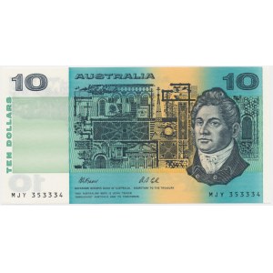 Australia, 10 Dollars (1974-91) - nice serial number