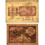 Francja, zestaw 1 frank 1922 (2 szt.)