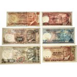 Turkey, lot 20-5.000 Lira 1970 (6 pcs.)