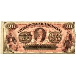 USA, Confederate States America, Luizjana, 20 dolarów 18.. - B -