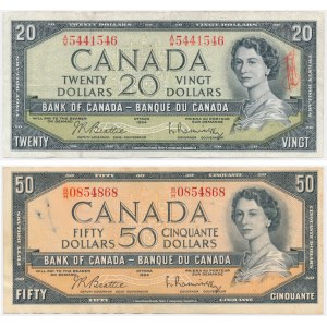 Canada, lot 20-50 Dollars 1954 (2 pcs.)