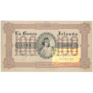 Großbritannien, Bradbury, Werbezettel 100 Lire 1870 - MODELL -.