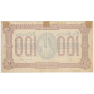 Wielka Brytania, Bradbury, banknot reklamowy 100 lirów 1870 - WZÓR -
