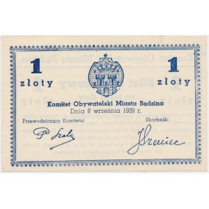 Bedzin, Passierschein für 1 Zloty 1939