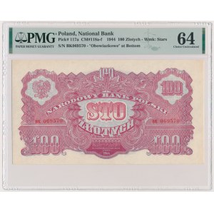 100 złotych 1944 ...owe - BK - PMG 64