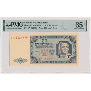 20 gold 1948 - BA - PMG 65 EPQ - LARGE letters.