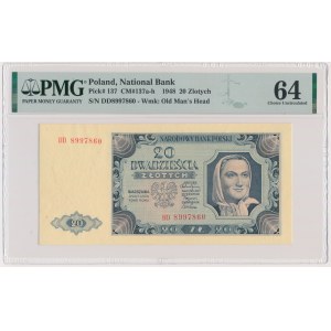 20 złotych 1948 - DD - PMG 64