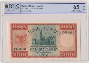 Danzig, 1.000 Gulden 1924 - PCGS 65 EPQ