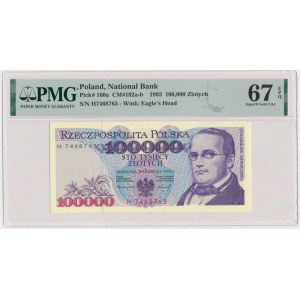 100.000 złotych 1993 - H - PMG 67 EPQ