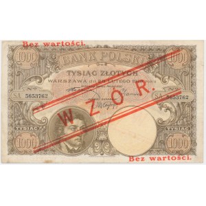 1.000 Zloty 1919 - MODELL - niedriger Aufdruck