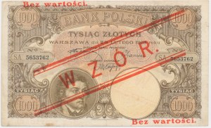 1.000 złotych 1919 - WZÓR - niski nadruk