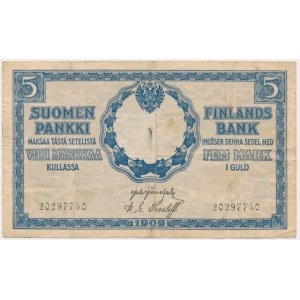 Finland, 5 Markkaa 1909 (1918)