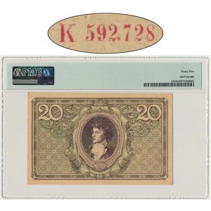 20 marks 1919 - K - PMG 35 - rare series with a comma