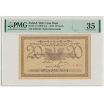 20 marks 1919 - K - PMG 35 - rare series with a comma
