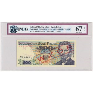 200 złotych 1979 - WZÓR - AS 0000000 - No.0303 - PCG 67 EPQ