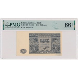 5 złotych 1946 - PMG 66 EPQ