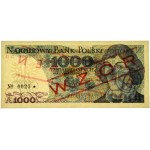 1.000 złotych 1982 - WZÓR - DC 0000000 - No.0023 - niski numer