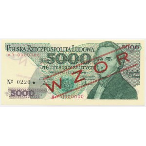 5.000 złotych 1986 - WZÓR - AY 0000000 - No.0220 -