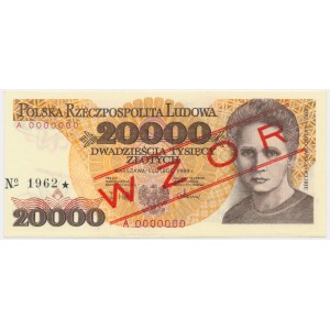 20.000 złotych 1989 - WZÓR - A 0000000 - No.1962 -