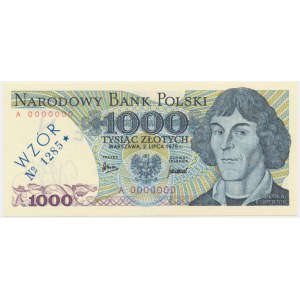 1.000 złotych 1975 - WZÓR - A 0000000 - No. 1285 -