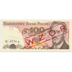 100 złotych 1976 - WZÓR - AK 0000000 - No.0716 -