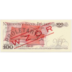 100 złotych 1976 - SPECIMEN/WZÓR - AM - No.0525 -