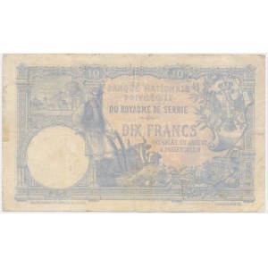 Serbia, 10 franków/dinarów 1893