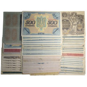 Ukraina, duży zestaw banknotów (66 szt.)