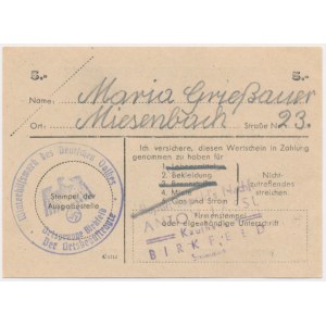 Winterhilfe für die deutsche Bevölkerung, 5 Mark 1943/44 - C -.