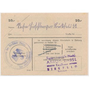 Pomoc Zimowa Ludności Niemieckiej, 10 marek 1943/44 - F -