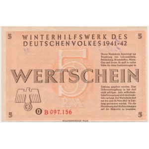 Winter Aid to the German Population, 5 marks 1941/42 - B -.